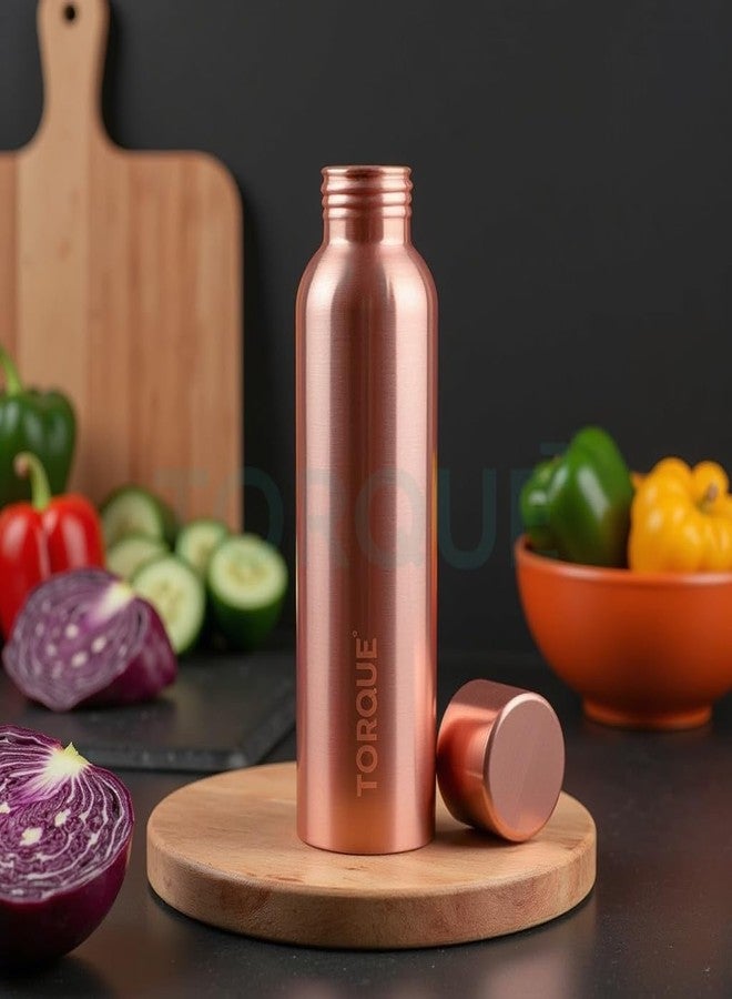 Torque Pure Copper Water Bottle 1+ Litre - 1000 ML | 100% Pure | Copper Bottles 1 Litre for Kids School Office Gym Sport Gift Drinking Water - Pack of 3 - Image 3